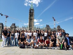 Students in front of parliment hill