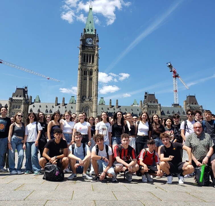 Students in front of parliament hill